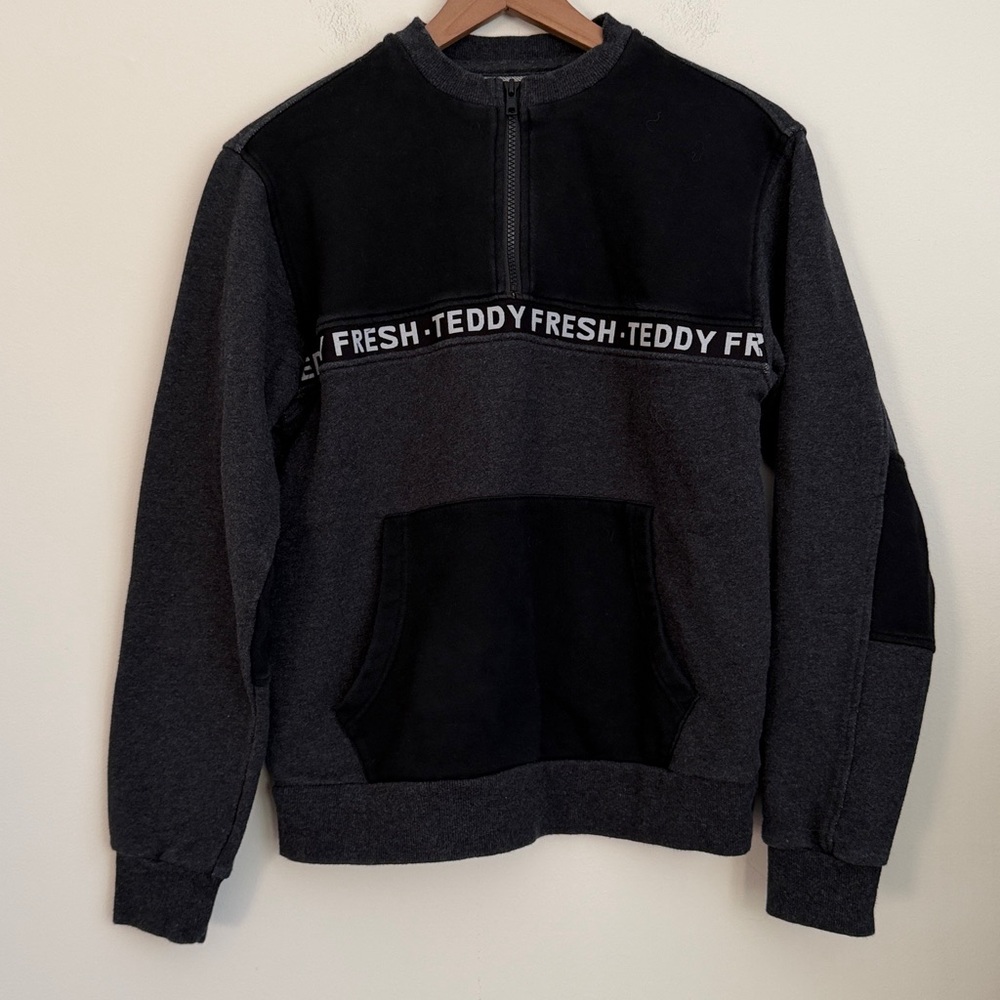 Teddy Fresh Quarter Zip Tape Pullover sweatshirt S